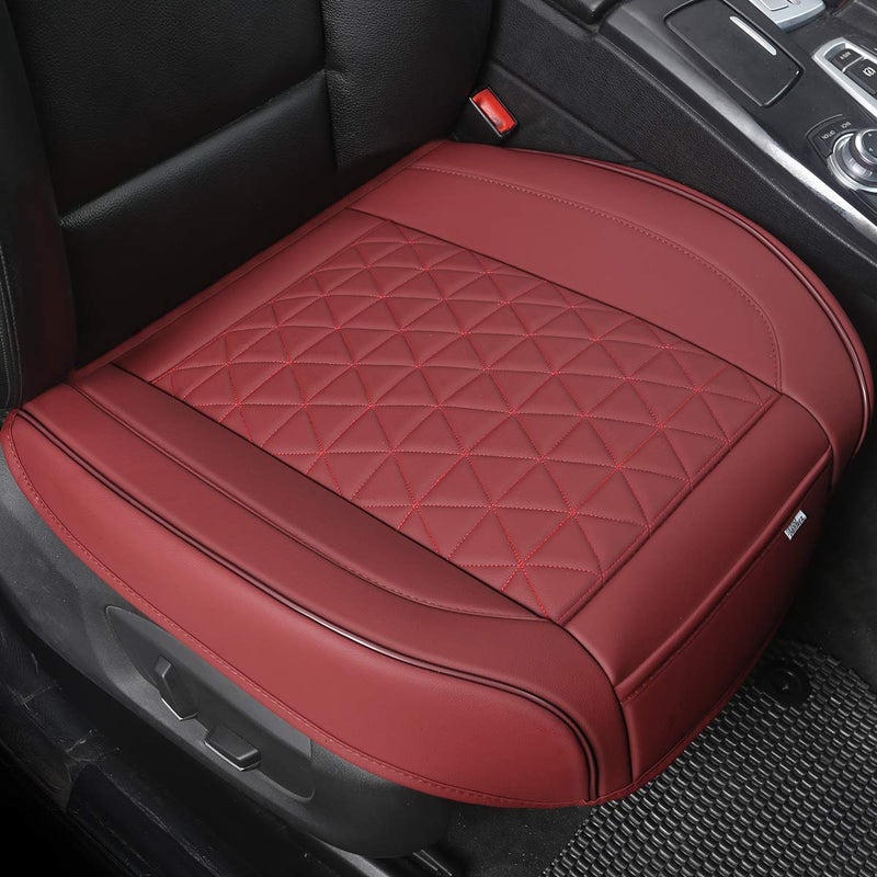 Black Panther Luxury Faux Leather Car Seat Cover for Front Bottom Seat, Anti-Slip and Wrap Around The Bottom, Fits 95% of Vehicles - 1 Piece,Burgundy - Image 1